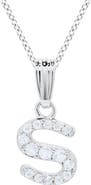 Mignonette White Topaz Pavé Initial Pendant Necklace