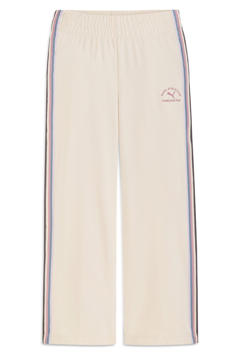 Kids' Stripe Wide Leg Pull-On Pants, Main, color, TAN COMBO