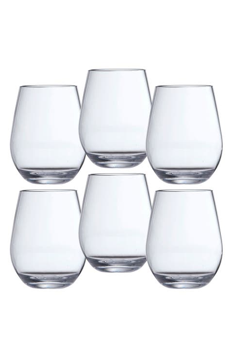 Set of 6 Outdoor Stemless Wine Glasses