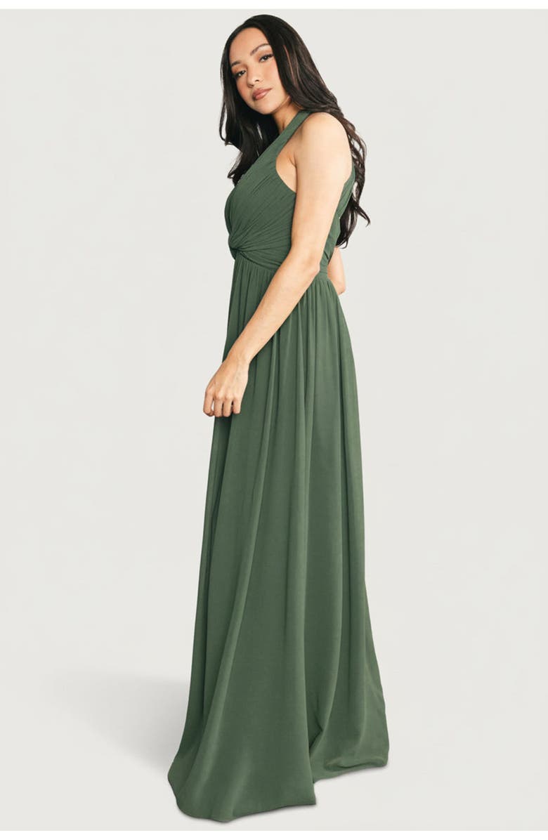 Baltic Børn Larissa Halter Maxi Dress, Alternate, color, Cypress