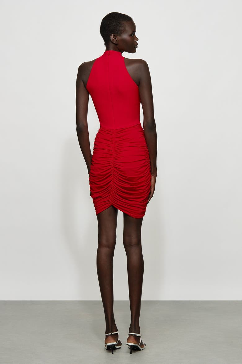 Atticus Knit Combo Mini Dress, Alternate, color, Tomato