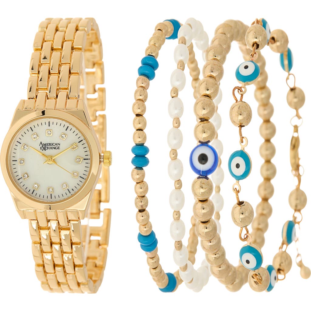American Exchange Bracelet Strap Watch, 24mm In Gold