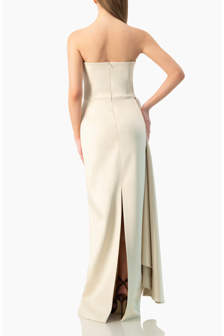 Strapless Sculpted Drape Gown, Alternate, color, Beige