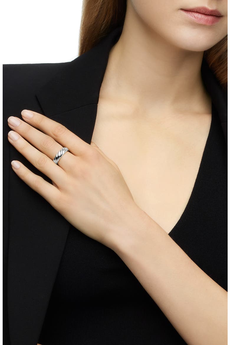 Sculpted Cable Band Ring in Sterling Silver, Alternate, color, STERLING SILVER