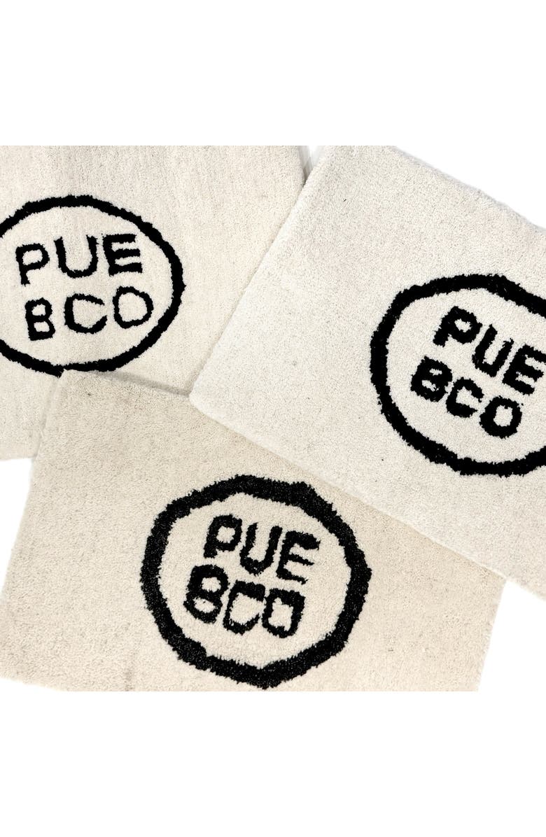 PUEBCO Tufted Mat / Logo, Alternate, color, White