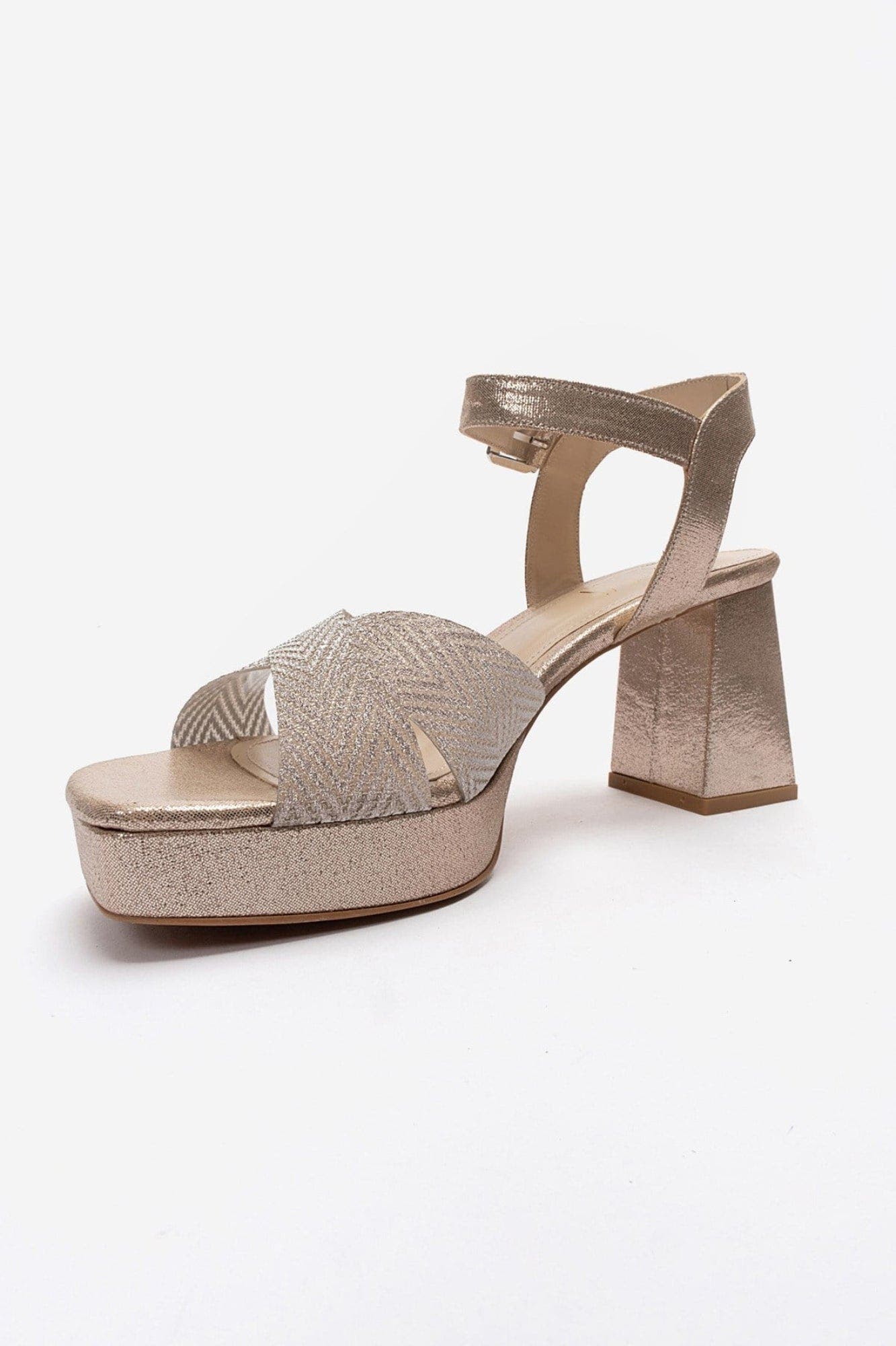 Bavena Platform Block Heel Sandal, Alternate, color, Gold