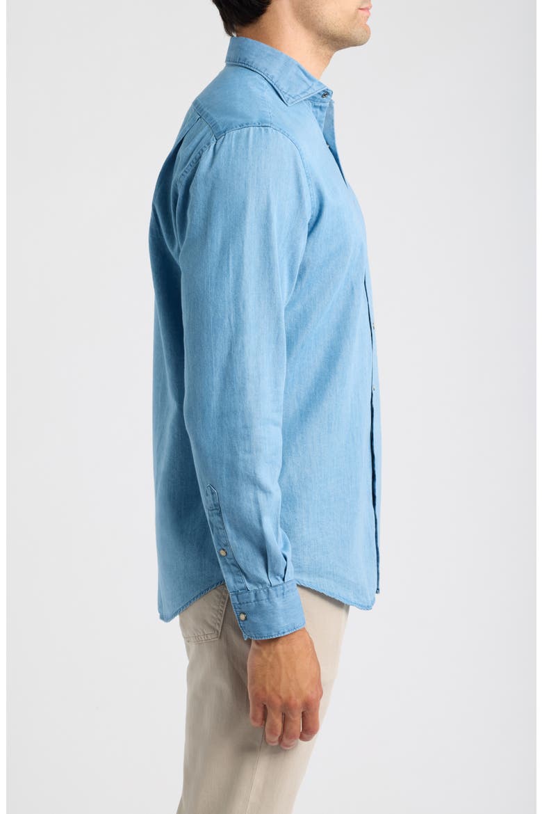 Chambray Snap Long Sleeve Shirt, Alternate, color, RIPPLE