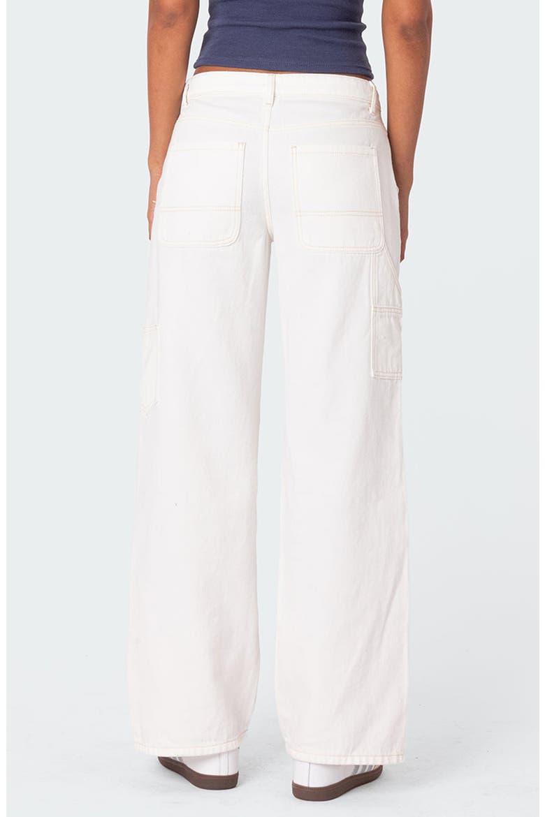 Ayla Low Rise Carpenter Jeans, Alternate, color, WHITE
