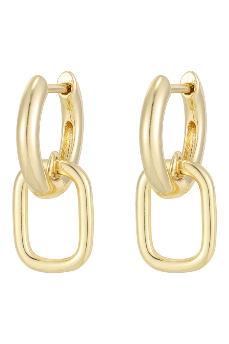 Mini Link Drop Huggie Hoop Earrings, Alternate, color, GOLD