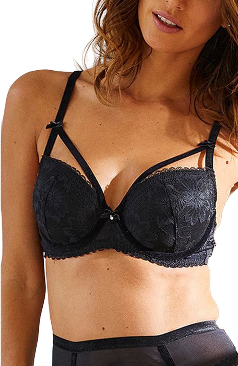 LASCANA Lace Balconette Bra, Main, color, Black