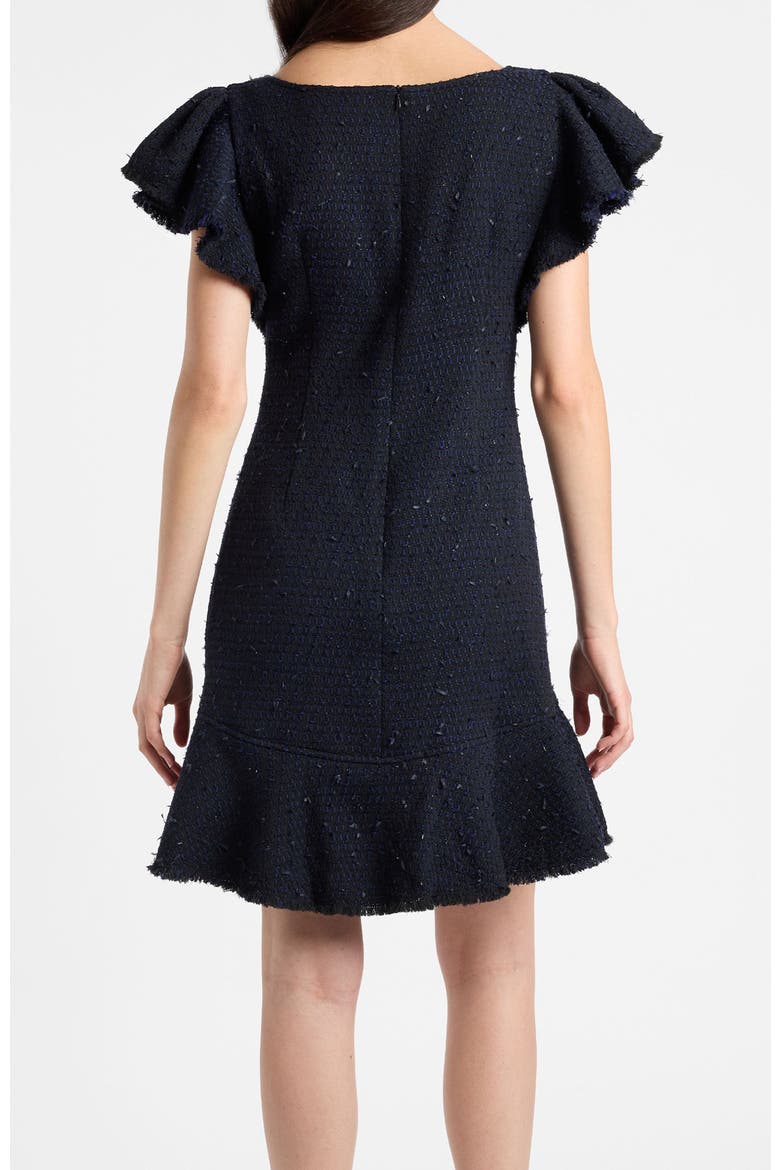 Deste Sheath Dress in Luxury Tonal Tweed, Alternate, color, Midnight