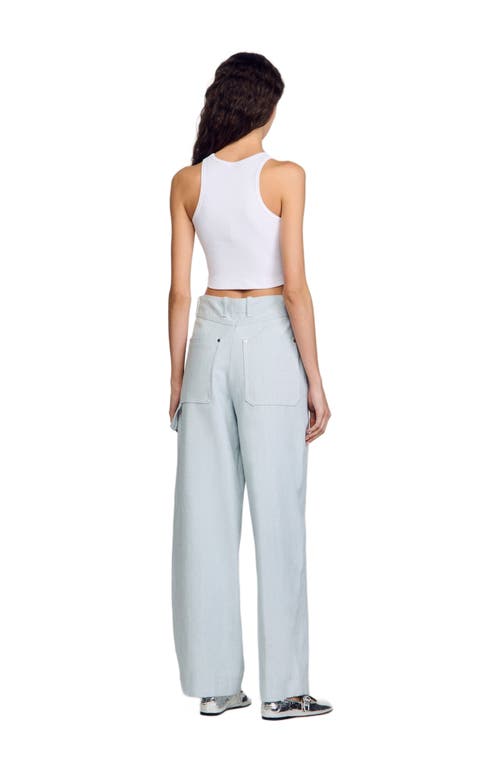Sandro Oasis Embellished Racerback Tank Top In White