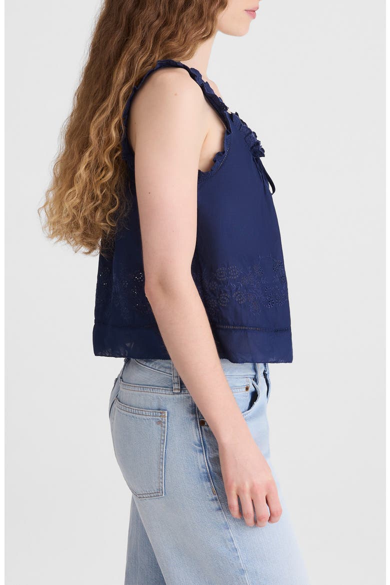 The Embroidered Leah Top, Alternate, color, CLASSIC INDIGO
