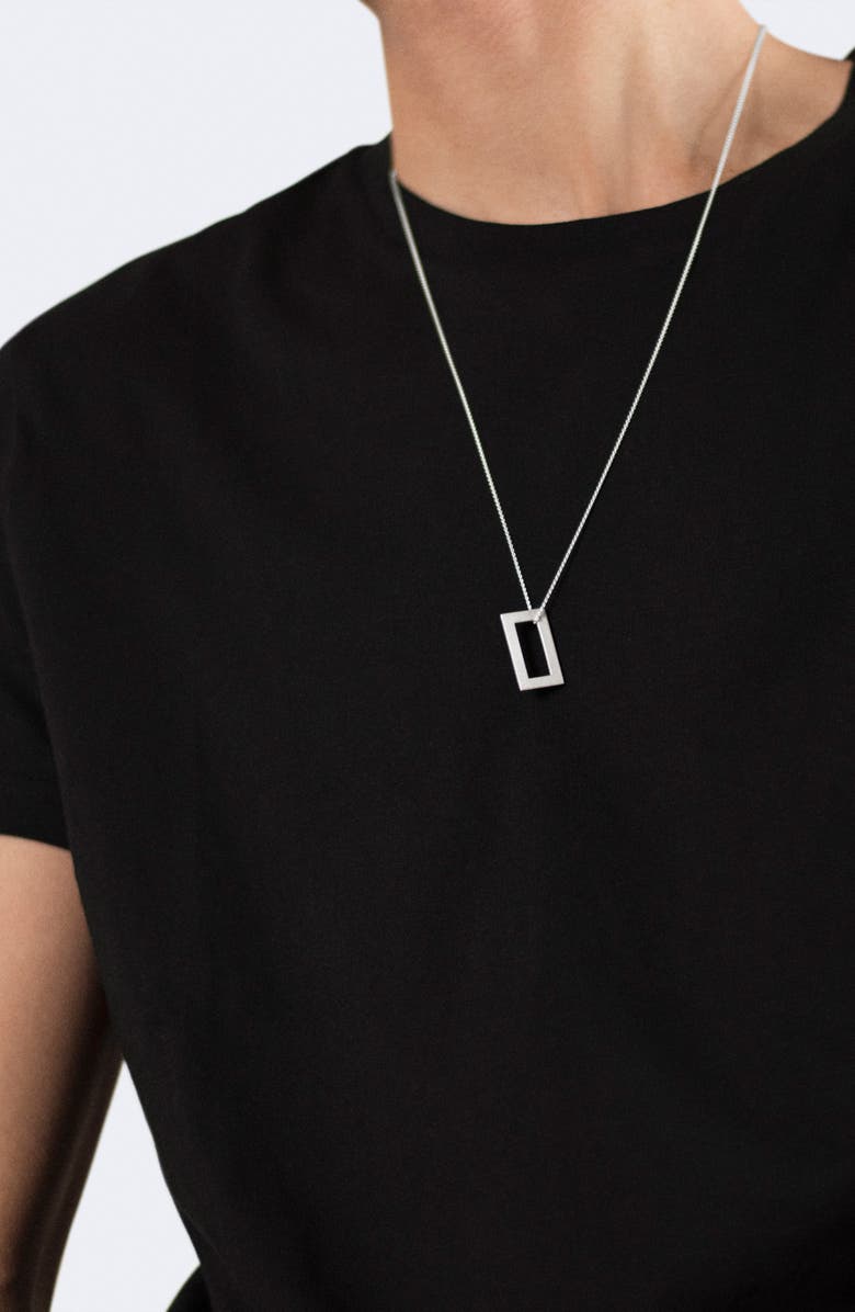 le gramme Men's 3.4G Polished & Brushed Sterling Silver Pendant Necklace, Alternate, color,