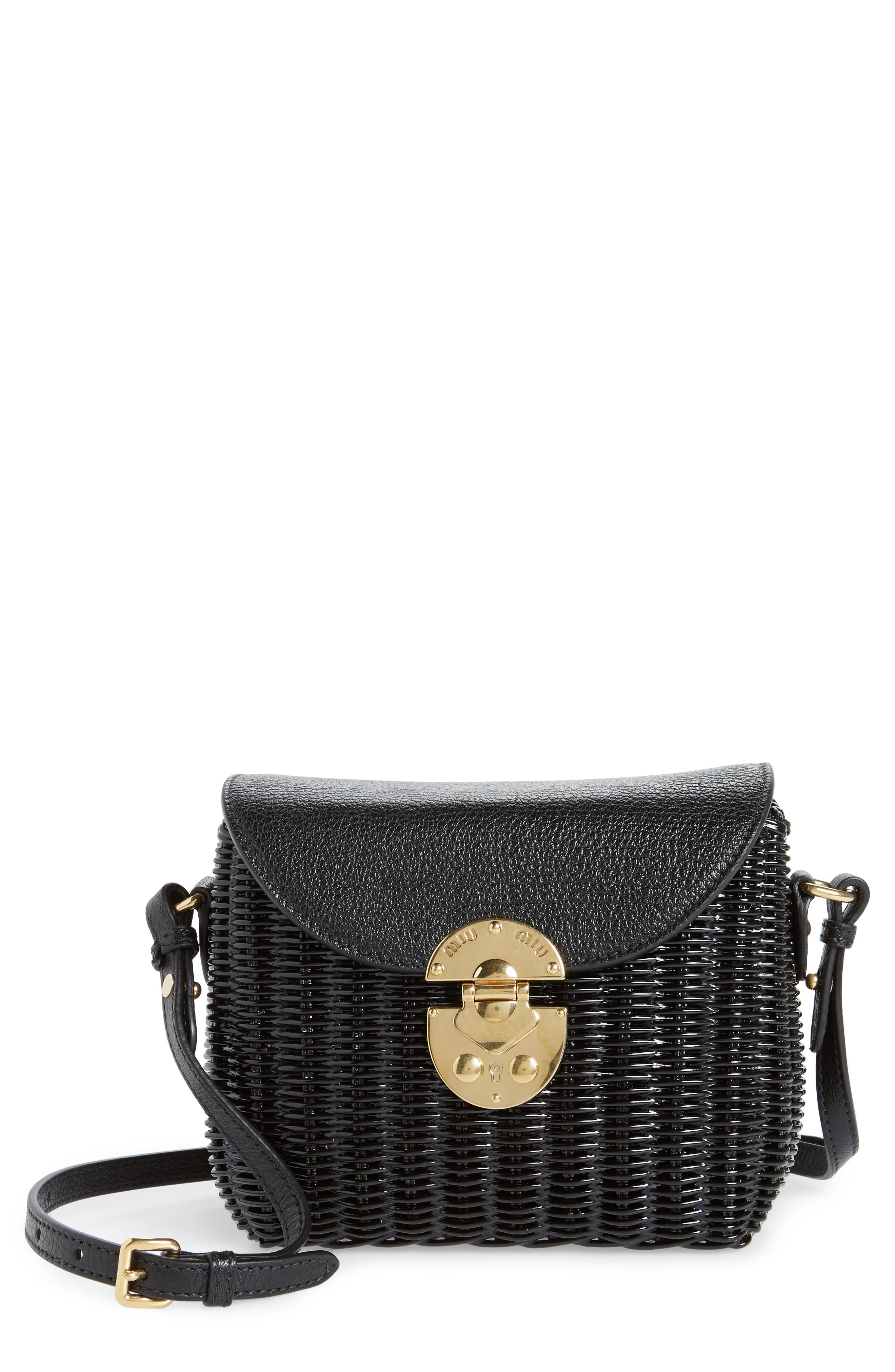 Miu Miu Midollino Woven Wicker Bag, Main, color, 