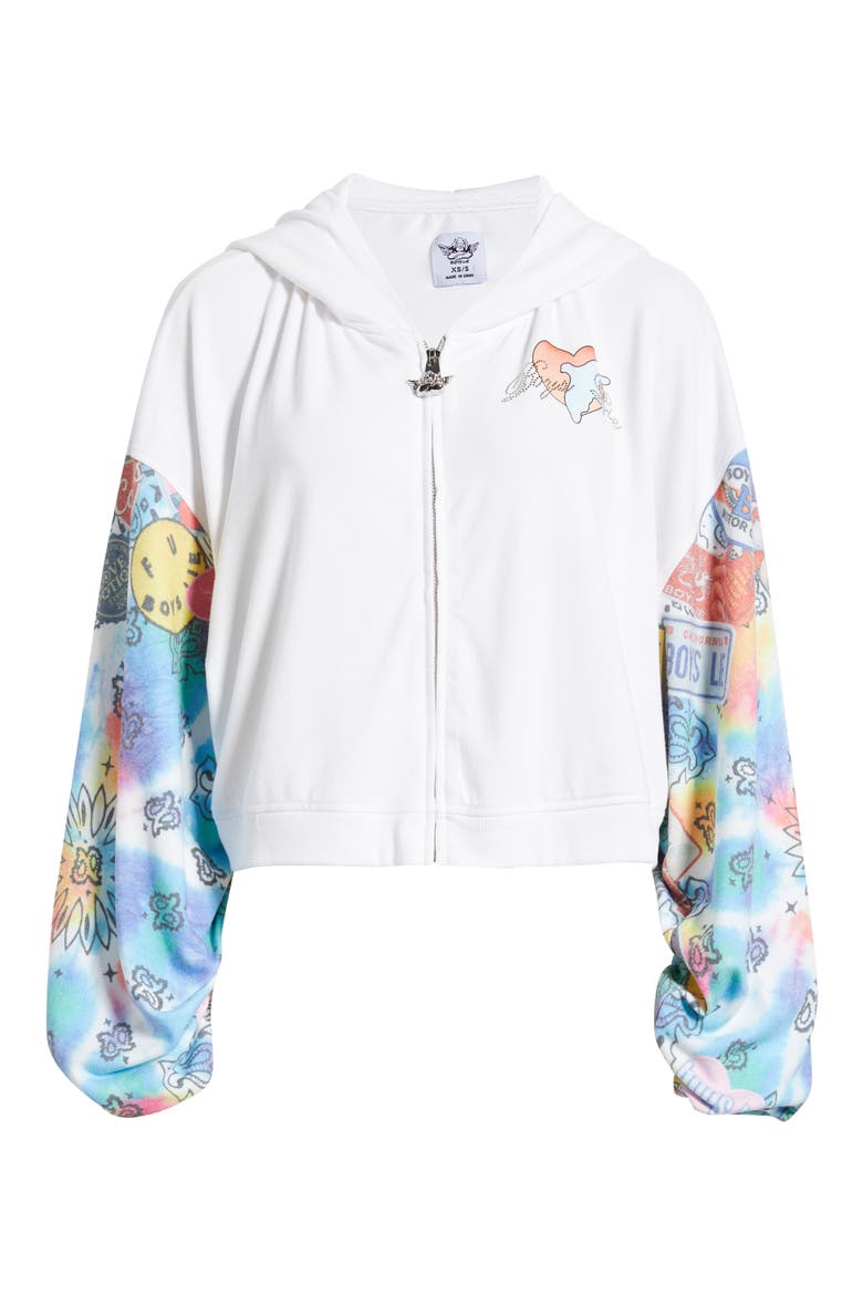 Tie-Danna Full Zip Hacci Fleece Hoodie, Alternate, color, MULTI