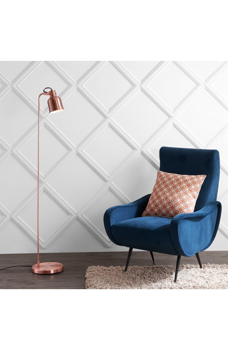 JONATHAN Y Brandon 57" Metal Task LED Floor Lamp, Copper, Alternate, color, Copper
