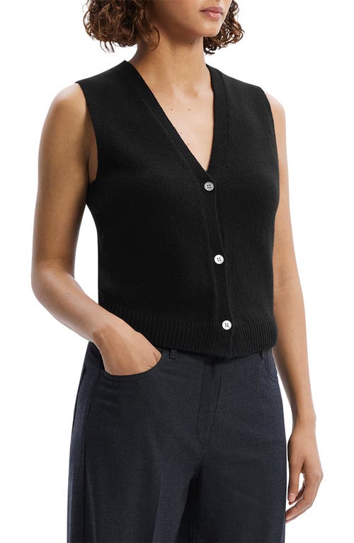 Theory Felted Wool-cashmere Button Vest In Black