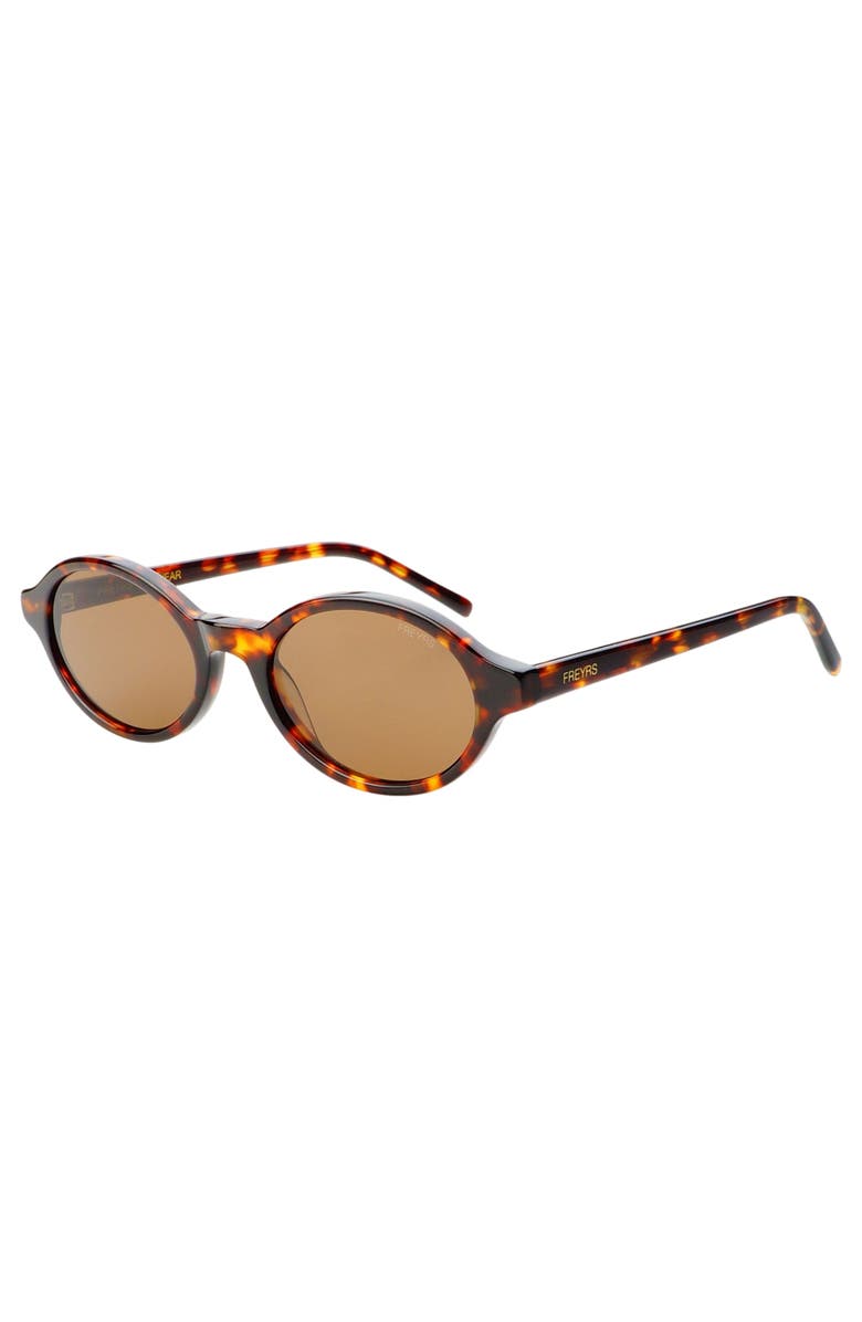 FREYRS Eyewear Zoe Oval Sunglasses, Alternate, color, Tortoise / Brown