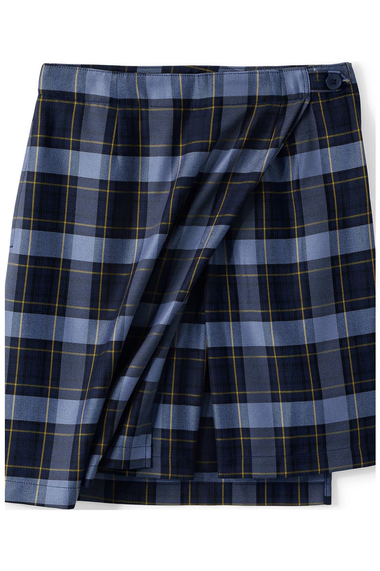 School Uniform  Plaid  A Line Tab Skort Top of Knee, Alternate, color, Classic Navy Plaid