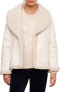 Karen Kane Embroidered Faux Suede & Faux Shearling Coat