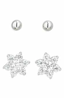 ARGENTO VIVO Set of 2 Pavé Cubic Zirconia Star Stud Earrings