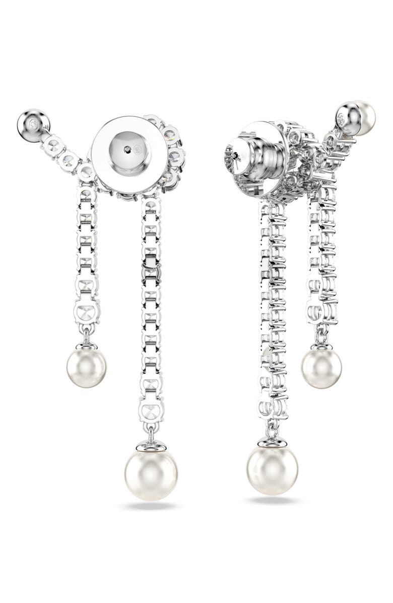 Swarovski Matrix Imitation Pearl & Crystal Drop Earrings, Alternate, color, 