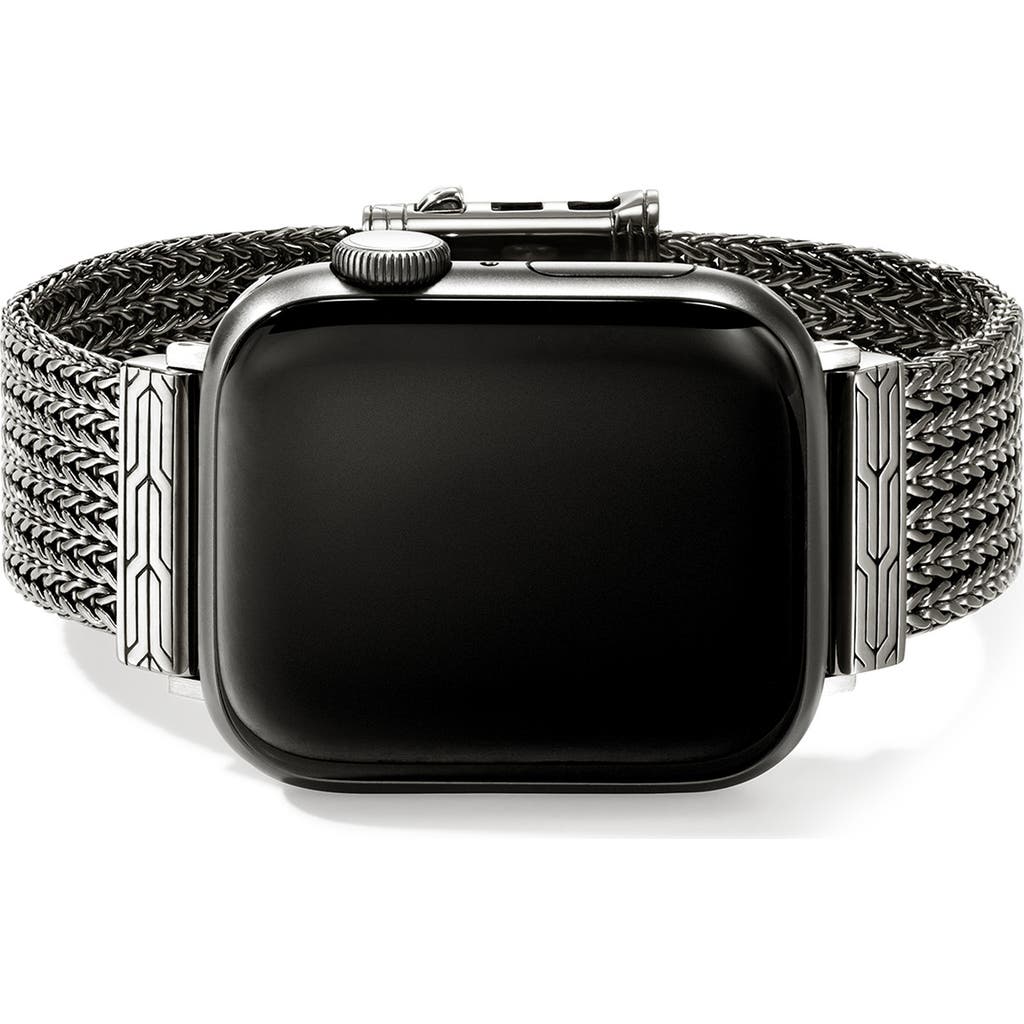 John Hardy Smart Watch Strap, 18mm In Dark Silver