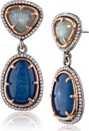 JARDIN Mixed Stone Pavé Drop Earrings