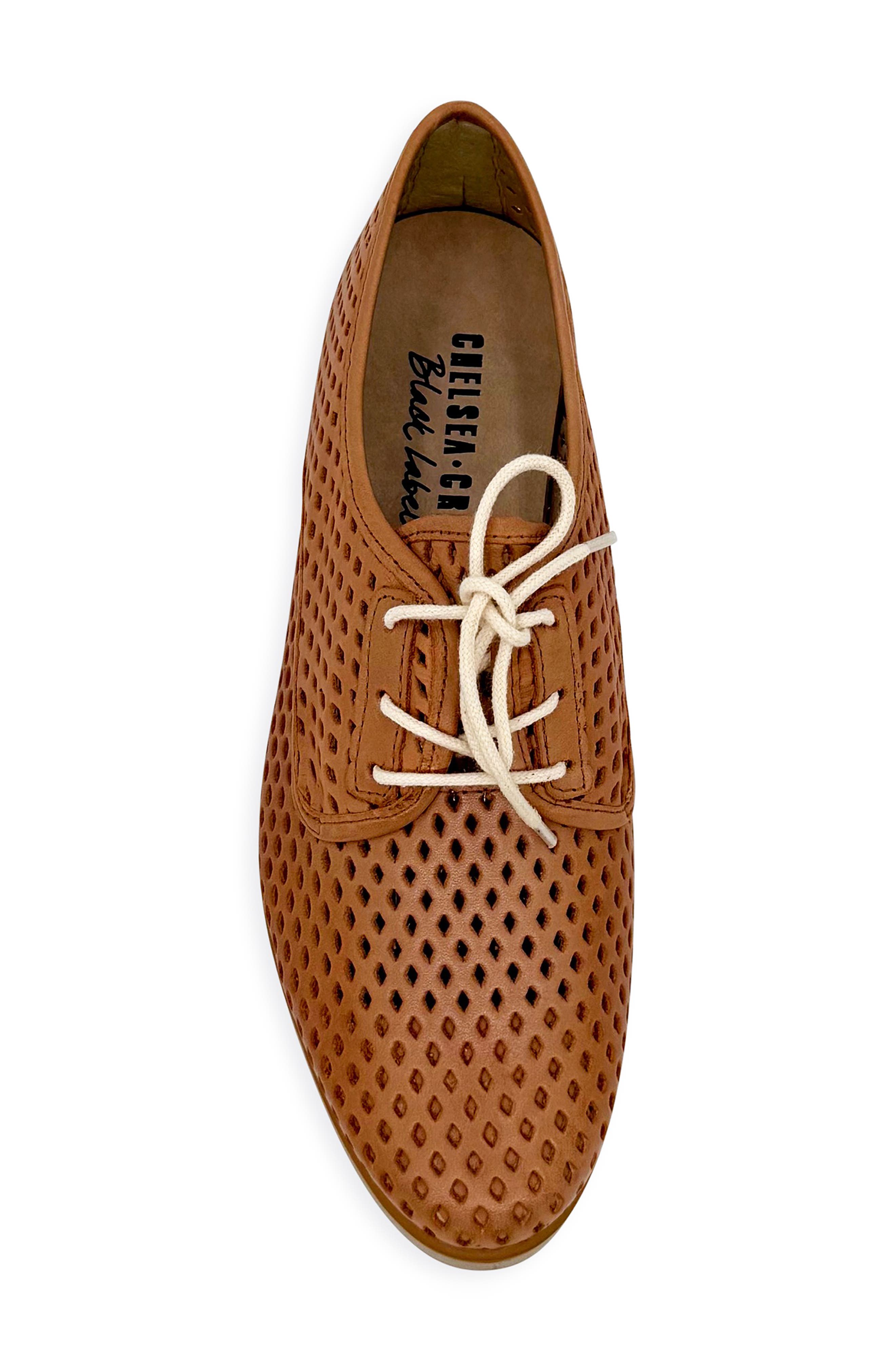 CHELSEA CREW Woody Perforated Derby, Alternate, color, Tan
