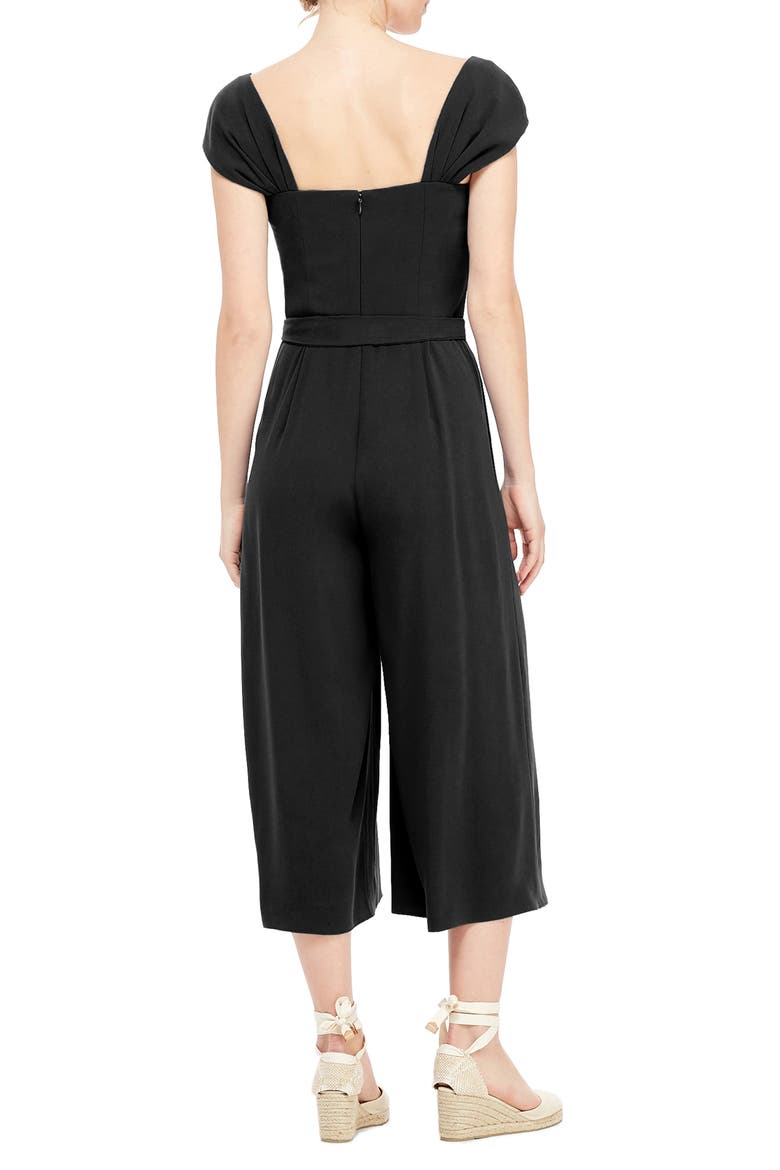 Square Neck Crepe Jumpsuit, Alternate, color, BLACK