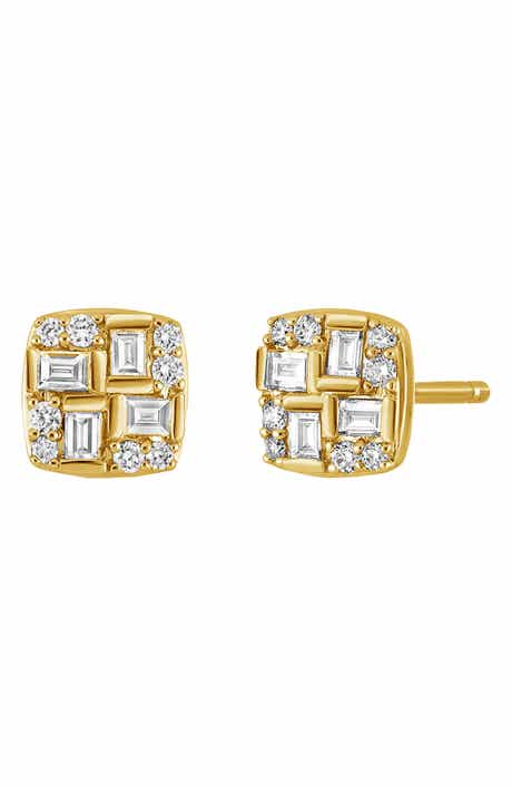 Bony Levy Gatsby 18K Gold Diamond Cluster Square Stud Earrings