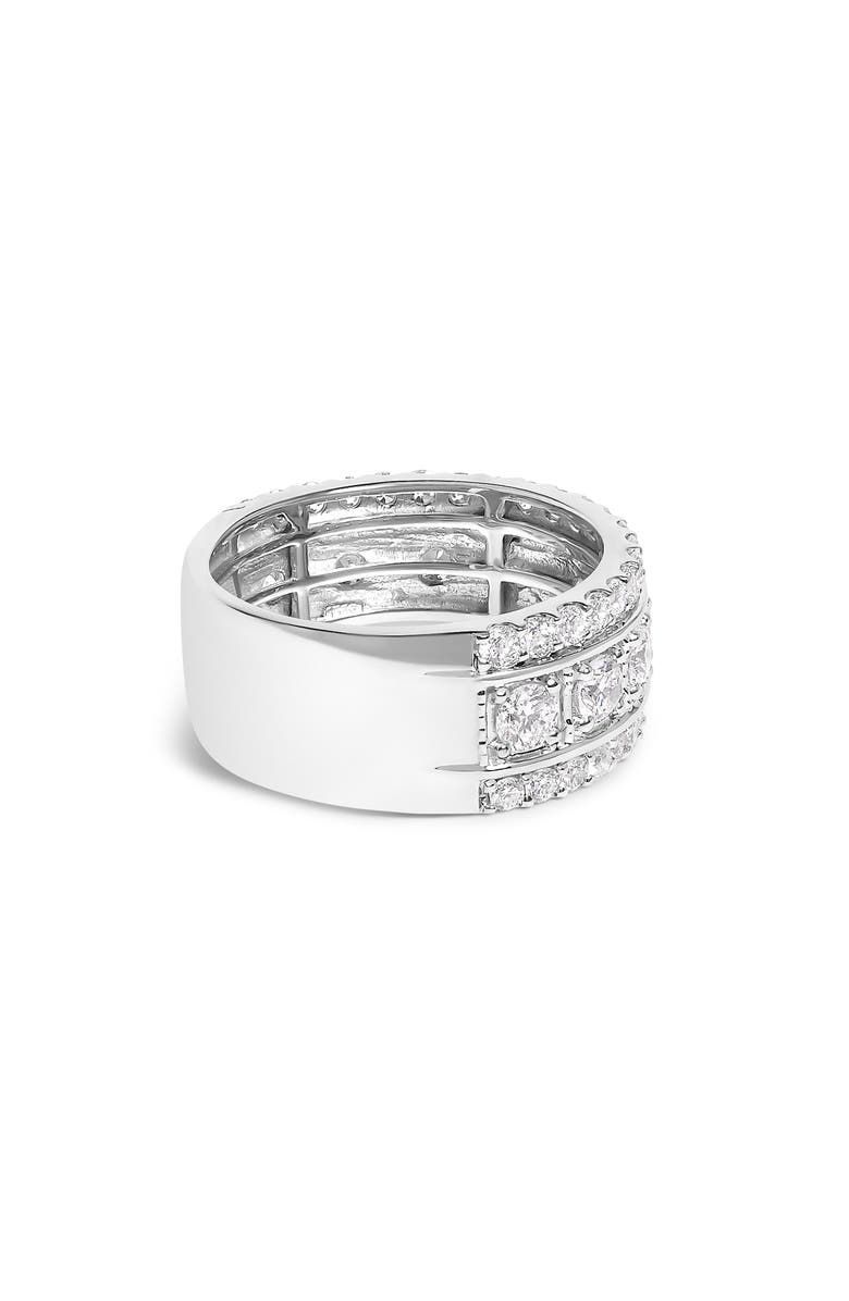 Haus of Brilliance .925 Sterling Silver 2.0 Ctw Lab Grown Diamond Three-Row Pavé Band Ring, Alternate, color, Silver