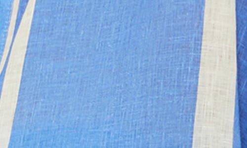 Beach Riot Cassidy Stripe Button-up Linen Cover-up Shirt In Blue