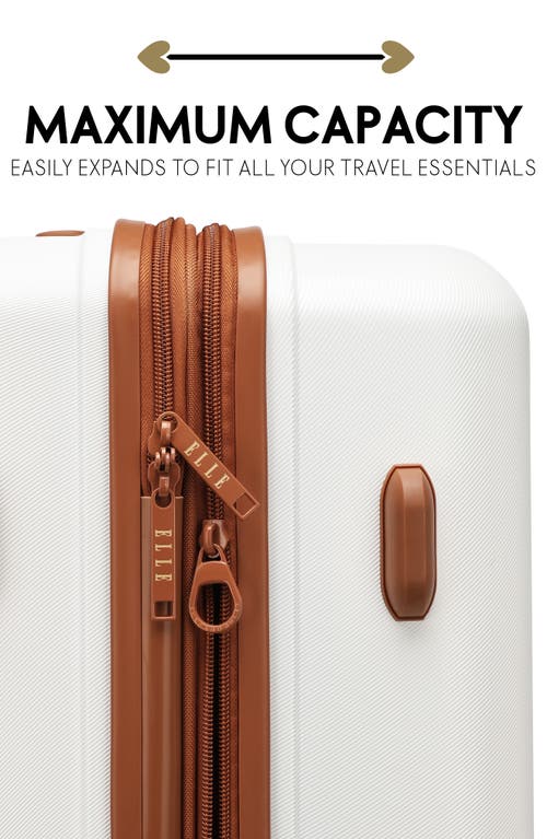 Elle Expedition 3 Piece Expandable Polycarbonate Spinner Luggage Set In White