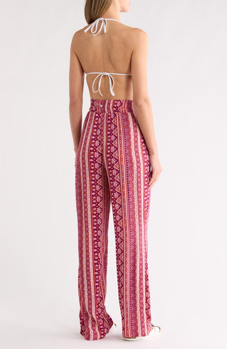 Roxy La Palma Beach Cover-Up Pants, Alternate, color, Raspberry