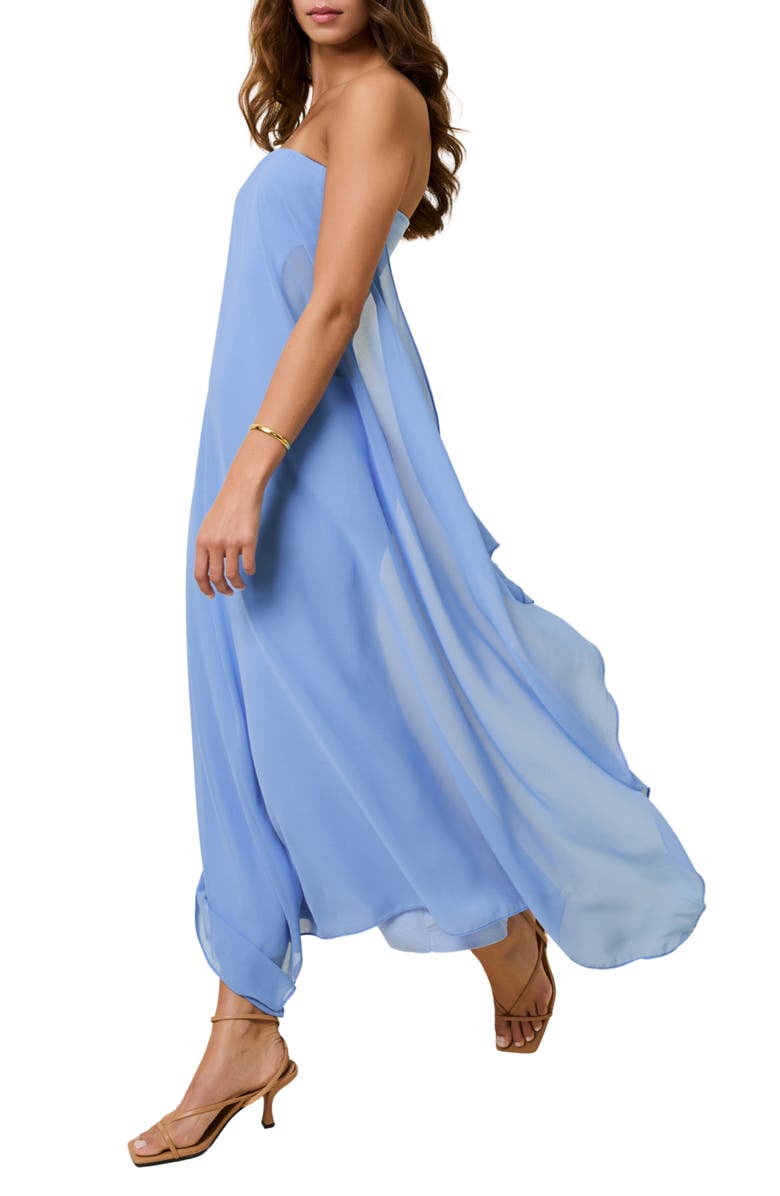 Solid & Striped The Indira Strapless Maxi Dress, Alternate, color, Blue Lagoon