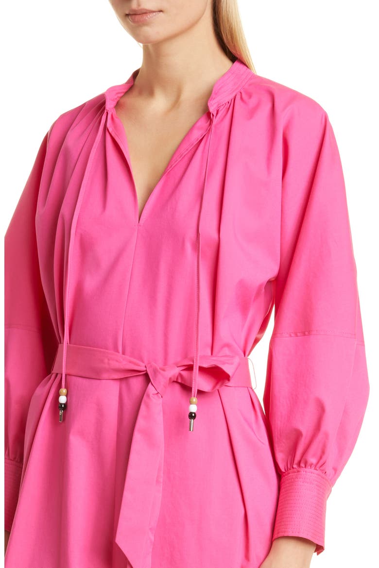 Dapera Long Sleeve Cotton Blend Dress, Alternate, color, FLAMINGO