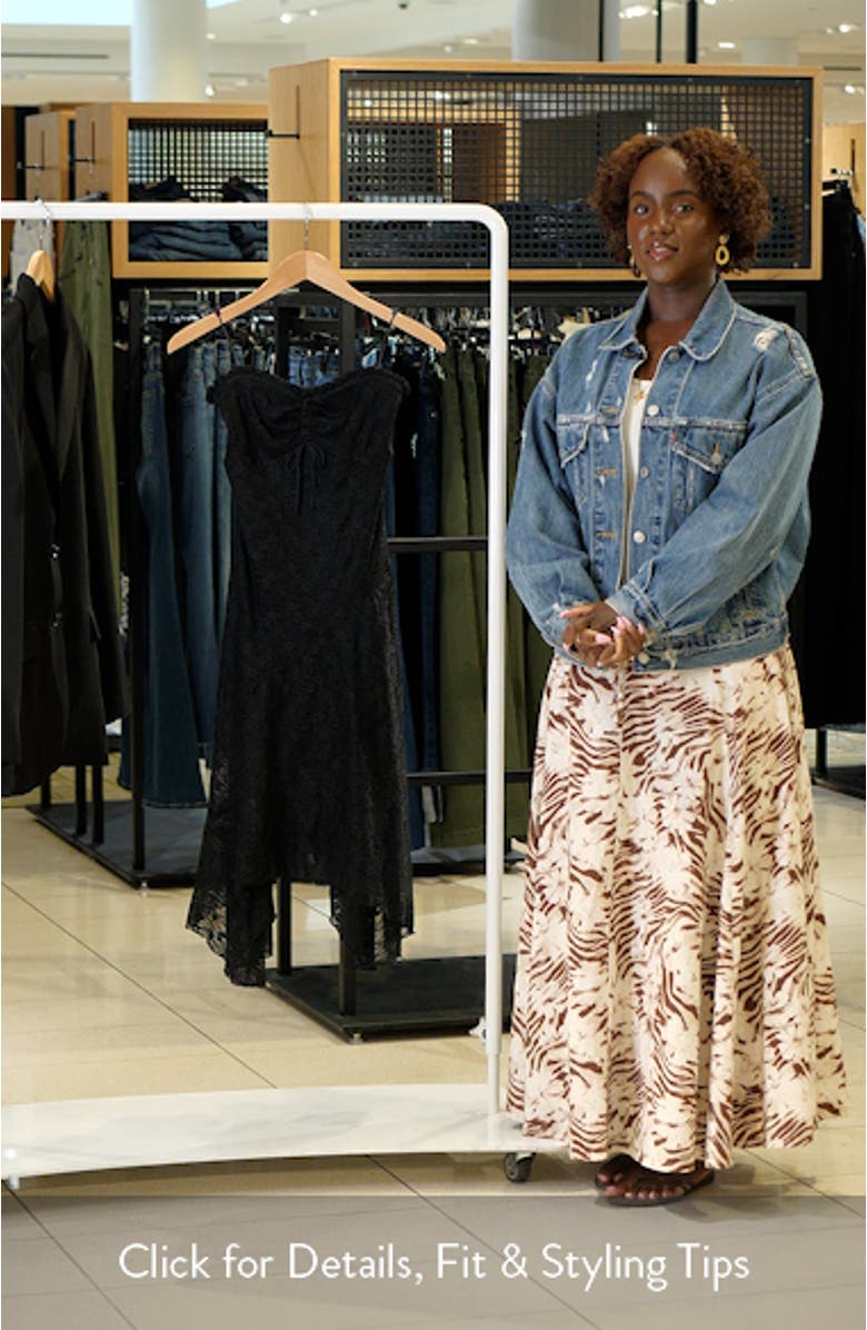 Strapless Lace Asymmetric Hem Dress, sales video thumbnail