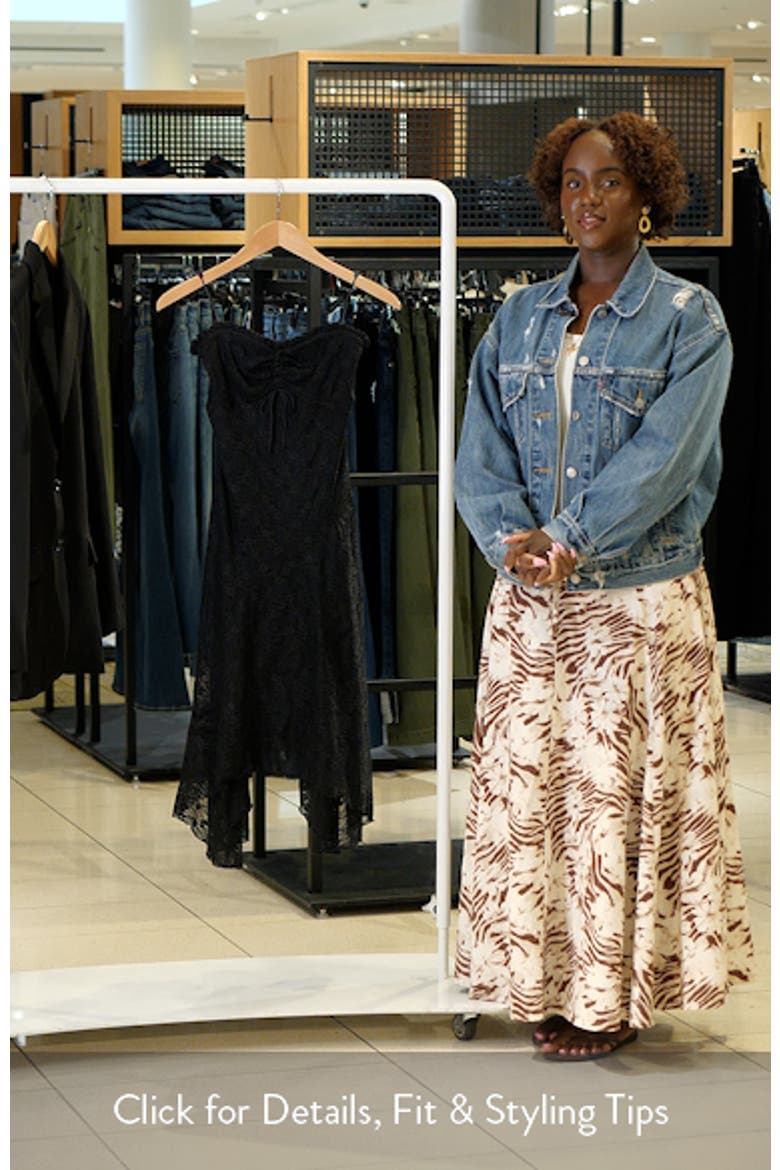 Strapless Lace Asymmetric Hem Dress video