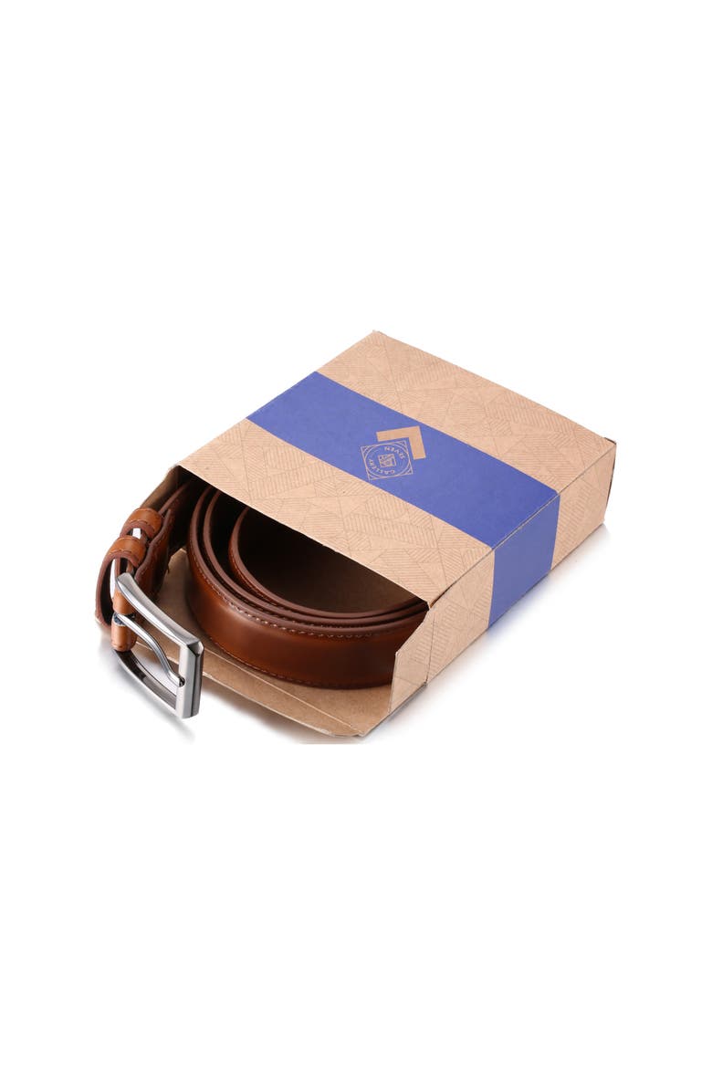 Traditional Leather Dress Belt, Alternate, color, Burnt Umber