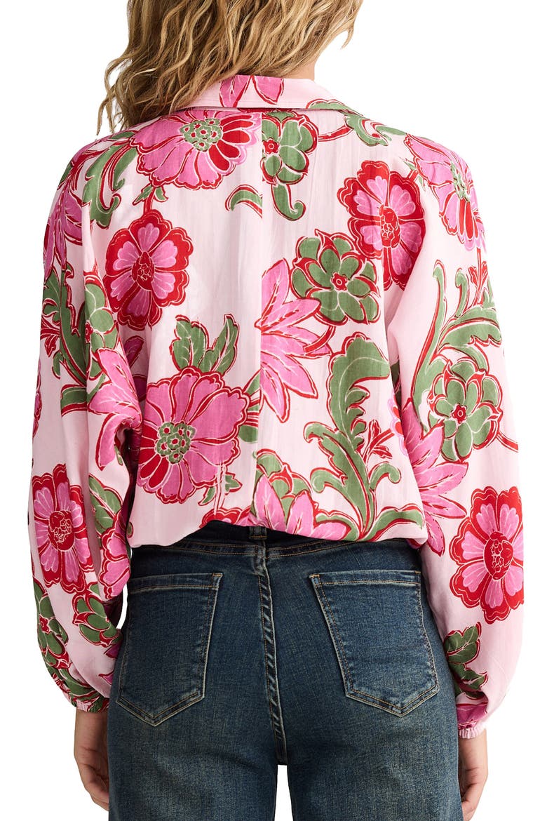 Hazel Floral Print Button Up Shirt, Alternate, color, PINK IBIZA
