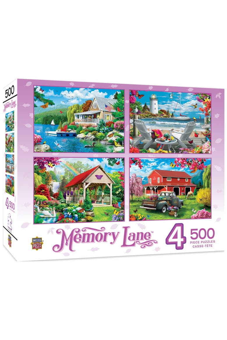 Memory Lane 500pc Puzzles 4 Pack, Main, color, Multicolor