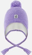 Deux par Deux Girl Winter Peruvian Fleece Lined Ear Flap Knit Hat with Pompom