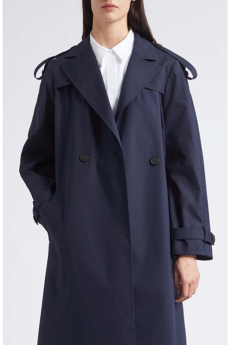 Annie Bonded Cotton Trench Coat, Main, color, NAVY