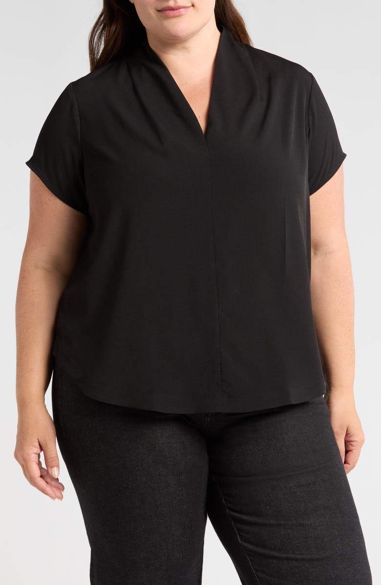 Universal Standard V-Neck Crêpe de Chine Top, Main, color,