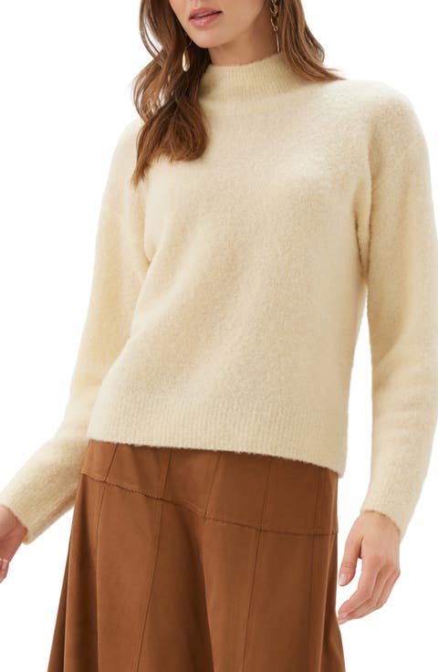 Mock Neck Boucle Sweater