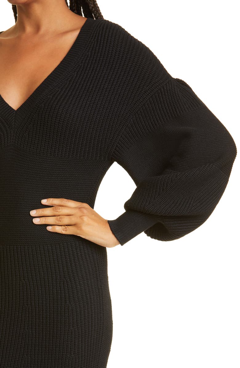 STAUD Carnation Long Sleeve Midi Sweater Dress, Alternate, color, 