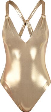 Sunshine 79 Glitz Plunge Neck One-Piece Swimsuit