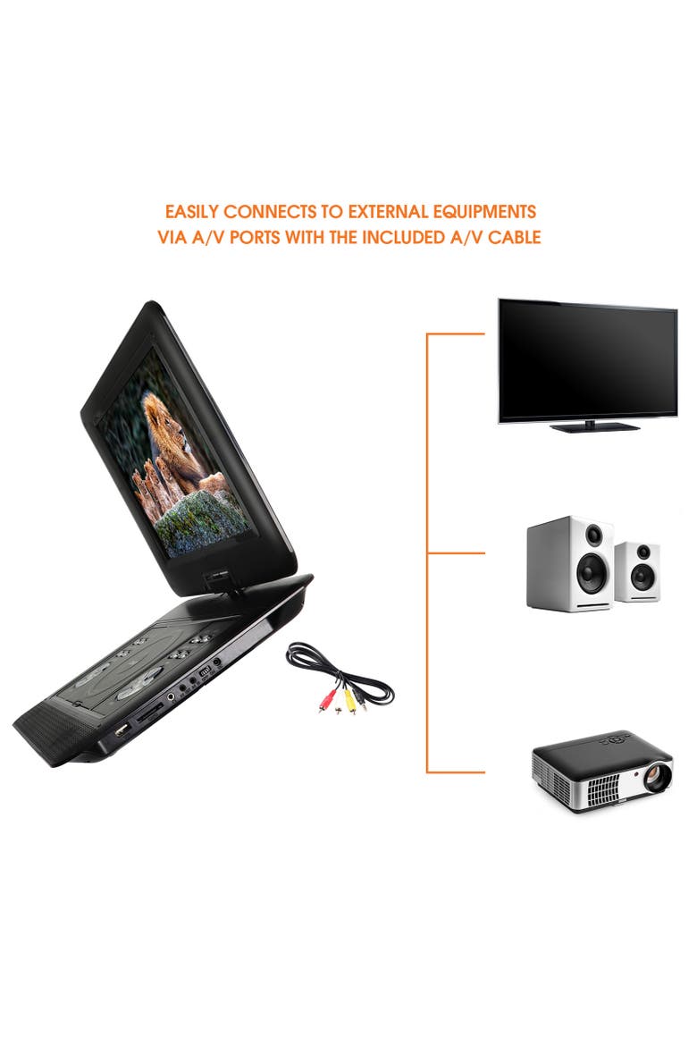 13.3 Inch Portable TV+DVD Player Color TFT LED Screen, Alternate, color, Black